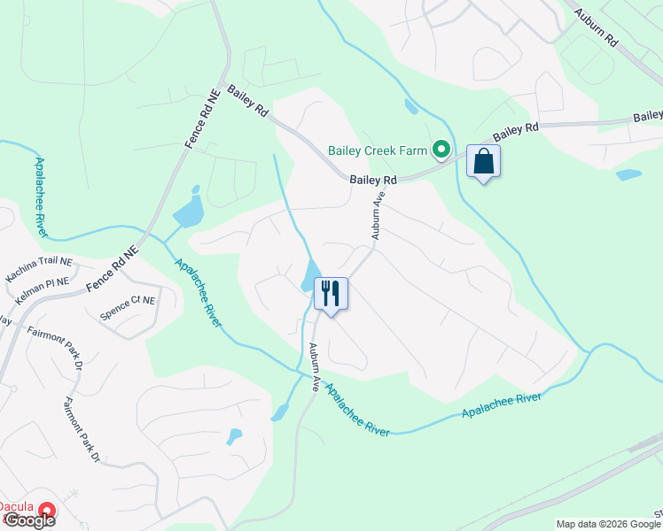map of restaurants, bars, coffee shops, grocery stores, and more near in Dacula