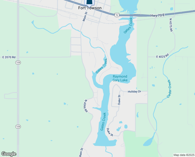 map of restaurants, bars, coffee shops, grocery stores, and more near 1021 Ridge Point Road in Fort Towson