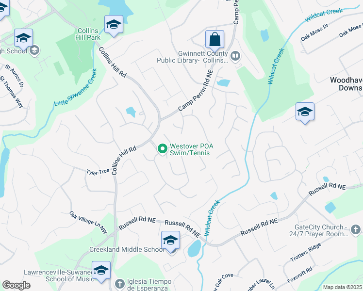 map of restaurants, bars, coffee shops, grocery stores, and more near 1931 Abinger Way in Lawrenceville