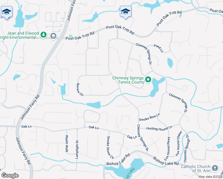 map of restaurants, bars, coffee shops, grocery stores, and more near 4274 Revere Circle in Marietta