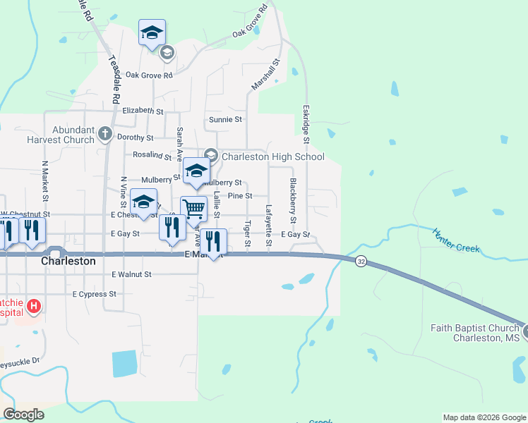 map of restaurants, bars, coffee shops, grocery stores, and more near 811 East Chestnut Street in Charleston