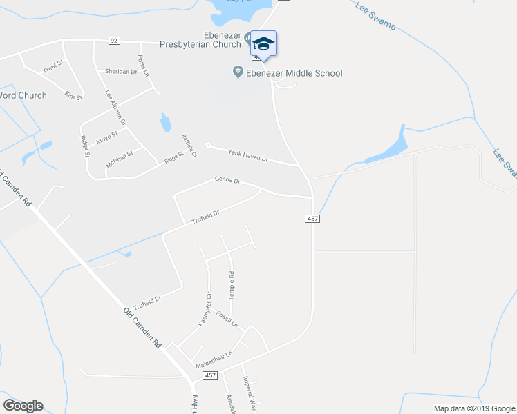 map of restaurants, bars, coffee shops, grocery stores, and more near 2610 Trufield Drive in Sumter