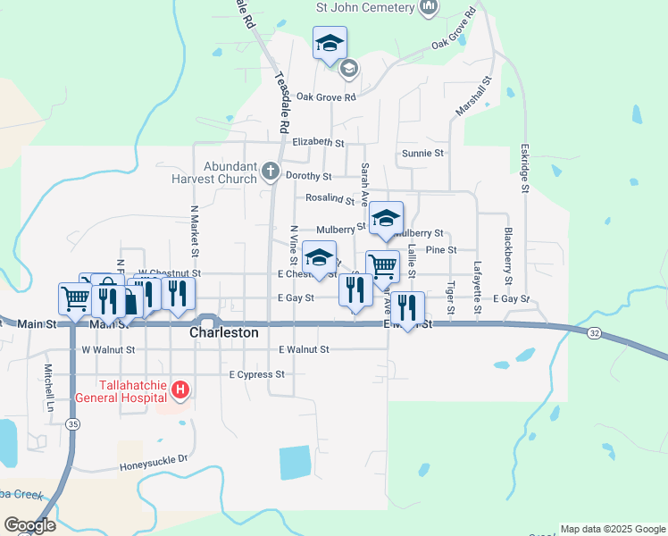 map of restaurants, bars, coffee shops, grocery stores, and more near 411 East Chestnut Street in Charleston