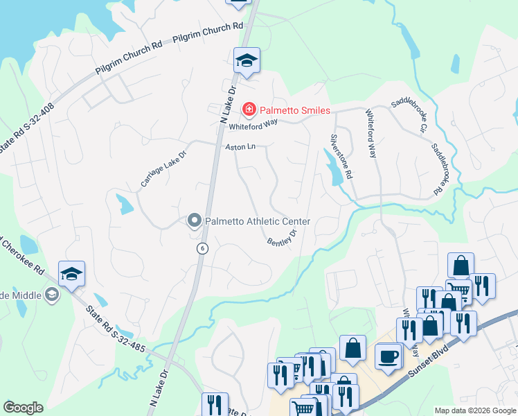 map of restaurants, bars, coffee shops, grocery stores, and more near 753 Bentley Drive in Lexington