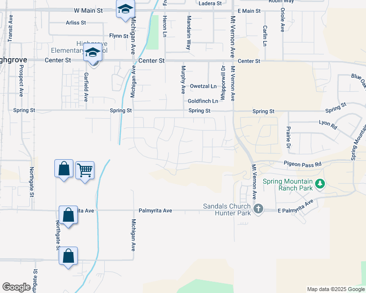 map of restaurants, bars, coffee shops, grocery stores, and more near 501-699 Murphy Ave in Riverside