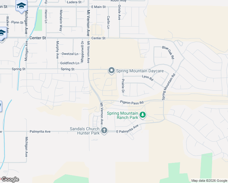 map of restaurants, bars, coffee shops, grocery stores, and more near 7689 Terra Manor Street in Riverside