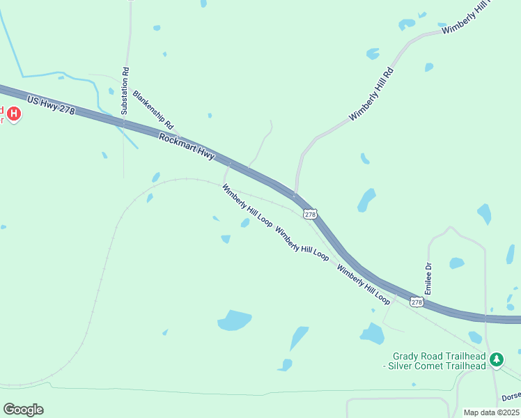 map of restaurants, bars, coffee shops, grocery stores, and more near 63 Wimberly Hill Loop in Cedartown
