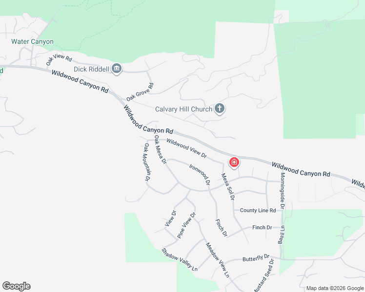 map of restaurants, bars, coffee shops, grocery stores, and more near Wildwood View Drive in Yucaipa