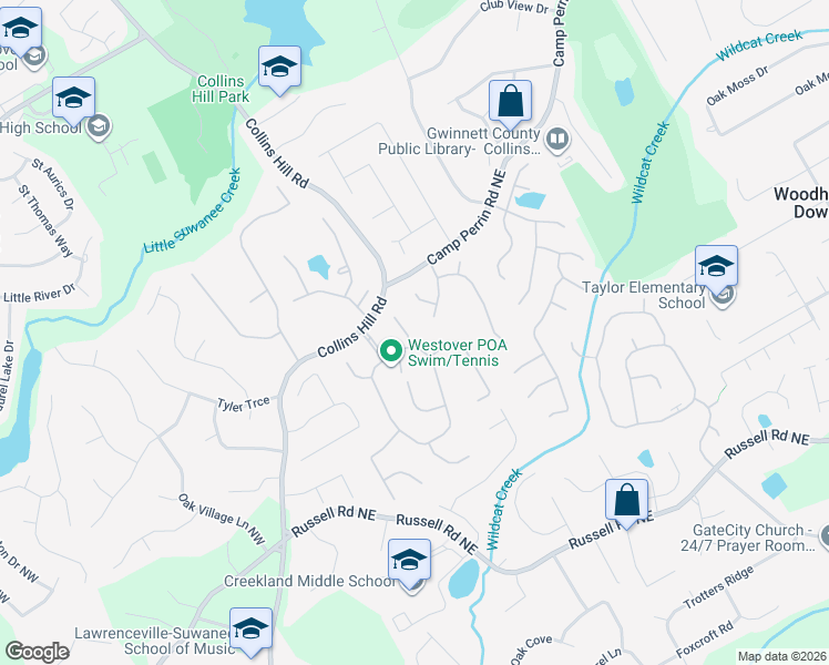map of restaurants, bars, coffee shops, grocery stores, and more near 1909 McLennon Court in Lawrenceville