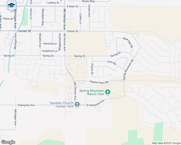 map of restaurants, bars, coffee shops, grocery stores, and more near 7659 Prairie Drive in Riverside