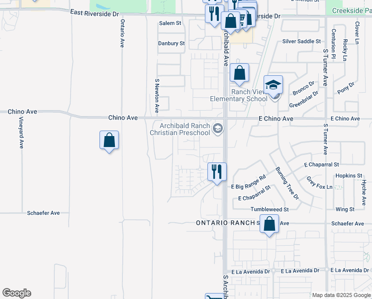 map of restaurants, bars, coffee shops, grocery stores, and more near in Ontario