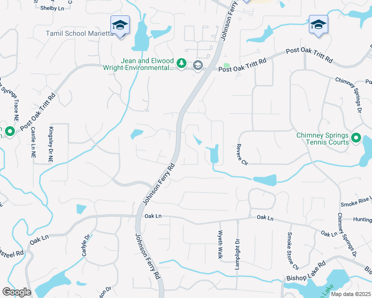 map of restaurants, bars, coffee shops, grocery stores, and more near 2503 Regency Lake Drive in Marietta