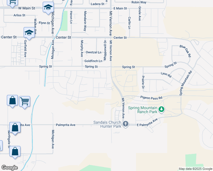 map of restaurants, bars, coffee shops, grocery stores, and more near 7680 Citrusmoon Court in Riverside