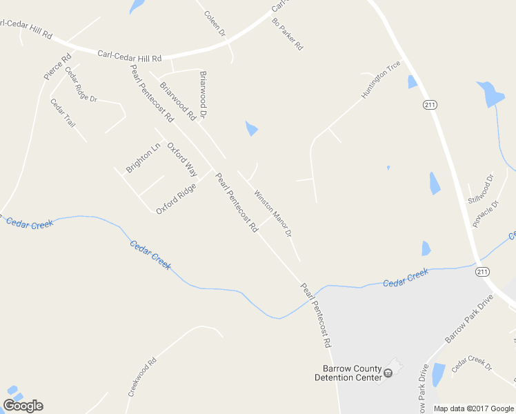 map of restaurants, bars, coffee shops, grocery stores, and more near 432 Winston Manor Drive in Winder