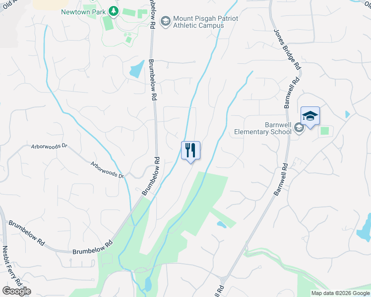map of restaurants, bars, coffee shops, grocery stores, and more near 3545 Merganser Lane in Alpharetta