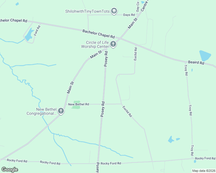 map of restaurants, bars, coffee shops, grocery stores, and more near 2109 Posey Road in Hokes Bluff