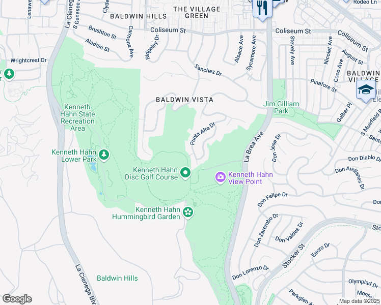map of restaurants, bars, coffee shops, grocery stores, and more near 4137 Punta Alta Drive in Los Angeles