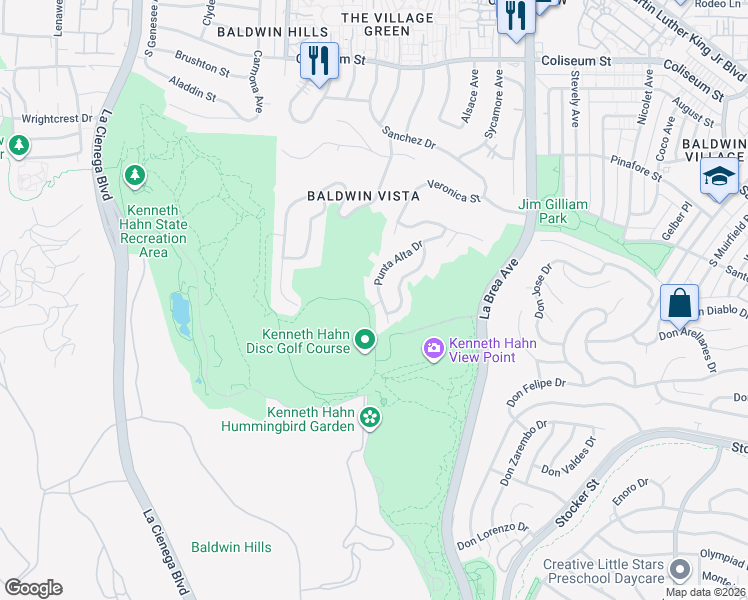 map of restaurants, bars, coffee shops, grocery stores, and more near 4137 Punta Alta Drive in Los Angeles