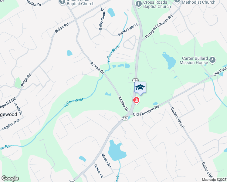 map of restaurants, bars, coffee shops, grocery stores, and more near 1336 Azalea Drive in Lawrenceville