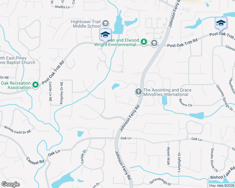 map of restaurants, bars, coffee shops, grocery stores, and more near 3925 Johnson Ferry Court Northeast in Marietta