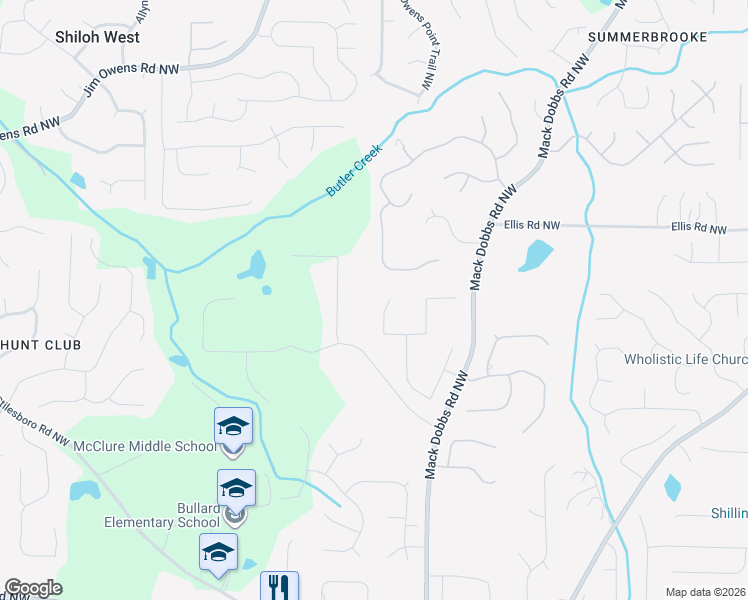 map of restaurants, bars, coffee shops, grocery stores, and more near 3243 Chippewa Run Northwest in Kennesaw