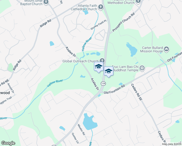 map of restaurants, bars, coffee shops, grocery stores, and more near 1375 Azalea Drive in Lawrenceville
