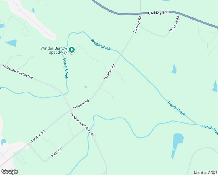 map of restaurants, bars, coffee shops, grocery stores, and more near 281 Dunahoo Road in Winder