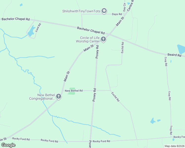 map of restaurants, bars, coffee shops, grocery stores, and more near 2109 Posey Road in Hokes Bluff