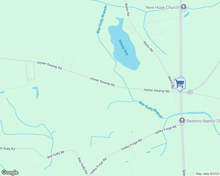 map of restaurants, bars, coffee shops, grocery stores, and more near 6684 Joyner Swamp Road in Galivants Ferry