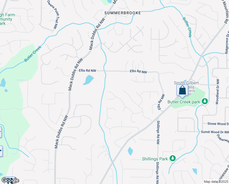 map of restaurants, bars, coffee shops, grocery stores, and more near 2986 Edenberry Lane Northwest in Kennesaw