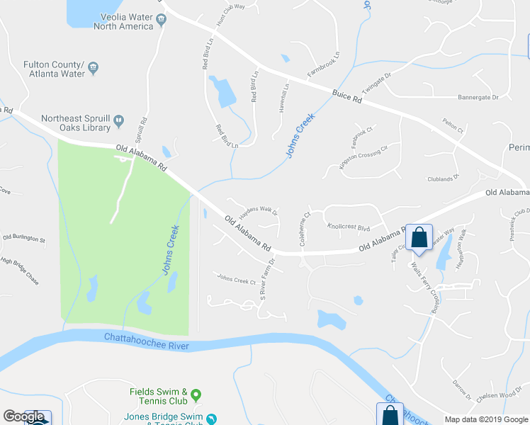 map of restaurants, bars, coffee shops, grocery stores, and more near 4865 Haydens Walk Drive in Alpharetta
