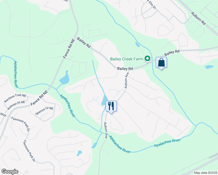 map of restaurants, bars, coffee shops, grocery stores, and more near 1259 Austin Thomas Drive in Dacula