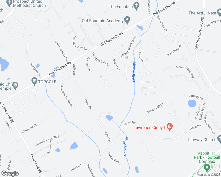 map of restaurants, bars, coffee shops, grocery stores, and more near 960 Fountain Glen Drive in Lawrenceville