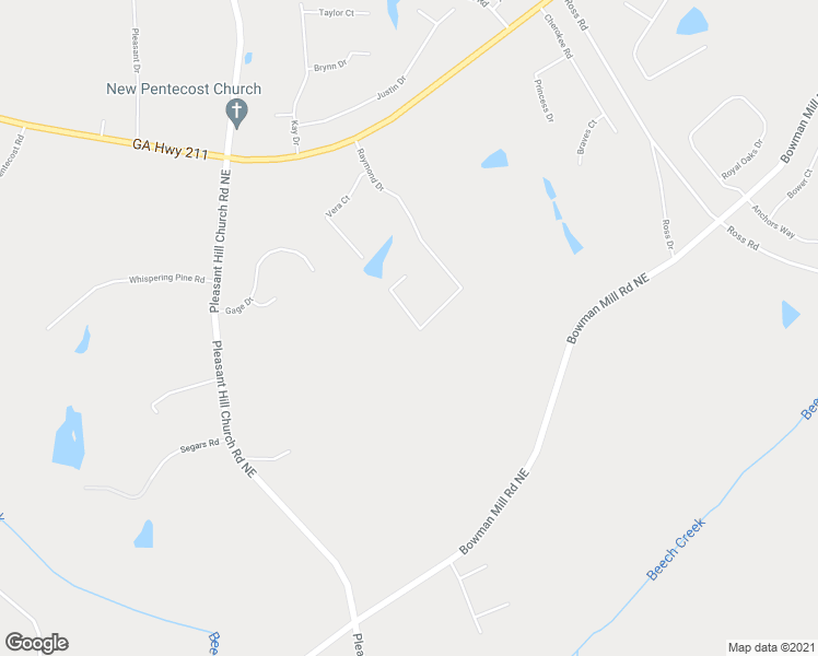 map of restaurants, bars, coffee shops, grocery stores, and more near 466 Raymond Drive in Winder