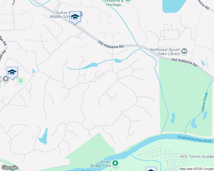 map of restaurants, bars, coffee shops, grocery stores, and more near 9410 Colonnade Trail in Alpharetta