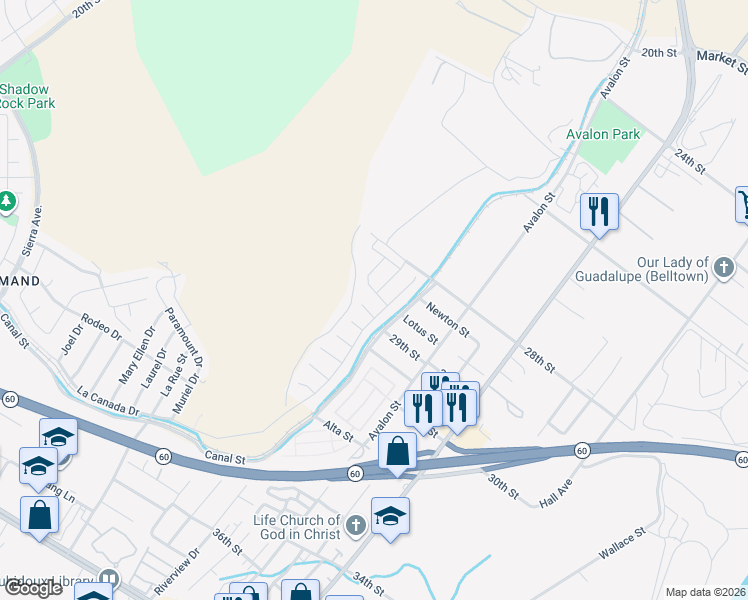 map of restaurants, bars, coffee shops, grocery stores, and more near 14156 Serene Skies Court in Jurupa Valley