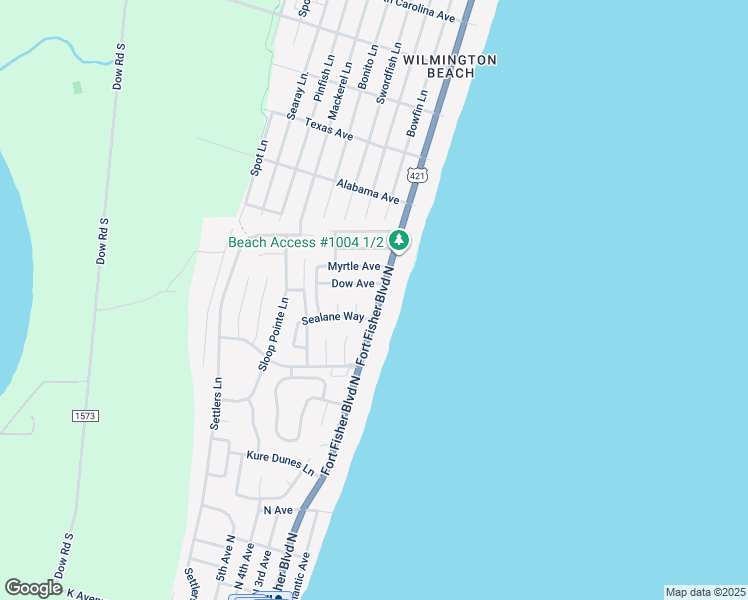 map of restaurants, bars, coffee shops, grocery stores, and more near 817 Fort Fisher Boulevard North in Kure Beach