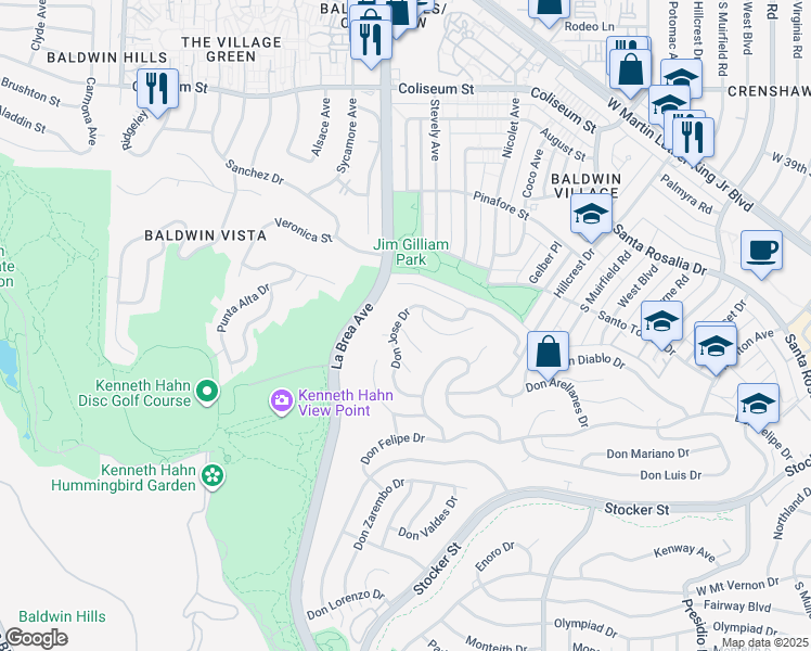 map of restaurants, bars, coffee shops, grocery stores, and more near 4146 Don Jose Drive in Los Angeles