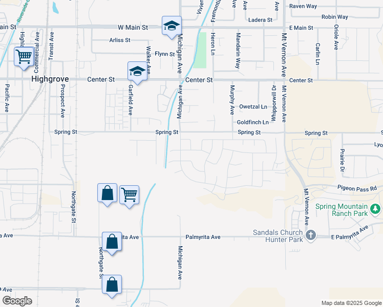 map of restaurants, bars, coffee shops, grocery stores, and more near 19391 Seeding Palace Circle in Riverside