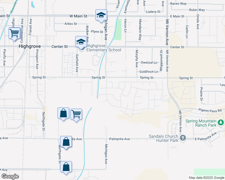 map of restaurants, bars, coffee shops, grocery stores, and more near 19391 Seeding Palace Circle in Riverside