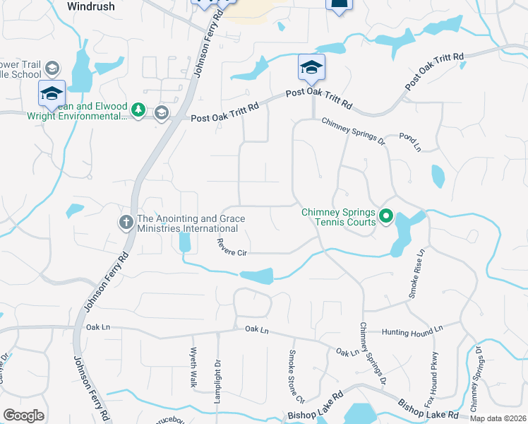 map of restaurants, bars, coffee shops, grocery stores, and more near 4343 Revere Circle in Marietta