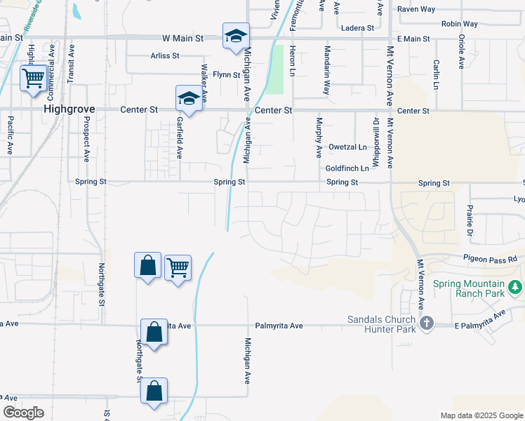 map of restaurants, bars, coffee shops, grocery stores, and more near 270-298 Spring Street in Riverside