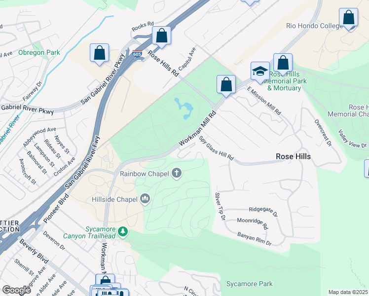 map of restaurants, bars, coffee shops, grocery stores, and more near in Los Angeles County