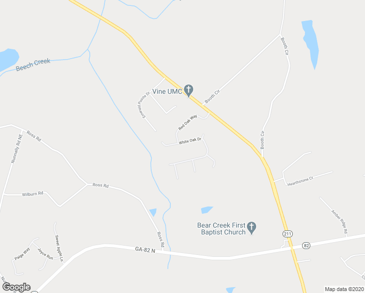 map of restaurants, bars, coffee shops, grocery stores, and more near 1615 White Oak Drive in Winder