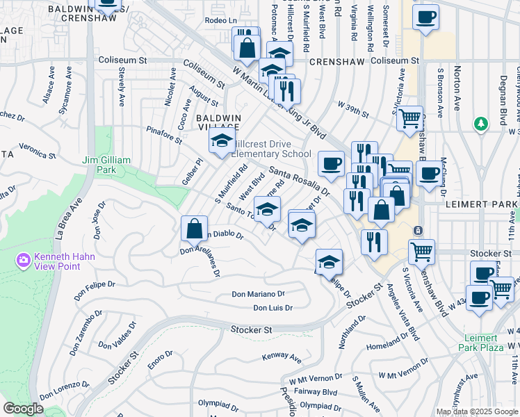 map of restaurants, bars, coffee shops, grocery stores, and more near 4079 Abourne Road in Los Angeles