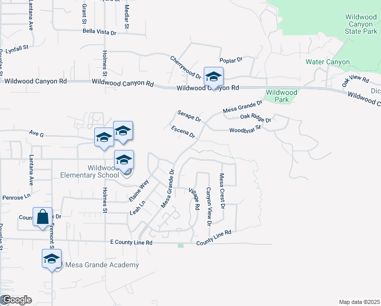 map of restaurants, bars, coffee shops, grocery stores, and more near 36234 Canyon Terrace Drive in Yucaipa