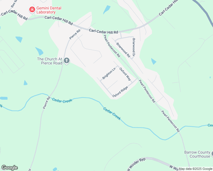 map of restaurants, bars, coffee shops, grocery stores, and more near 541 Oxford Ridge in Winder