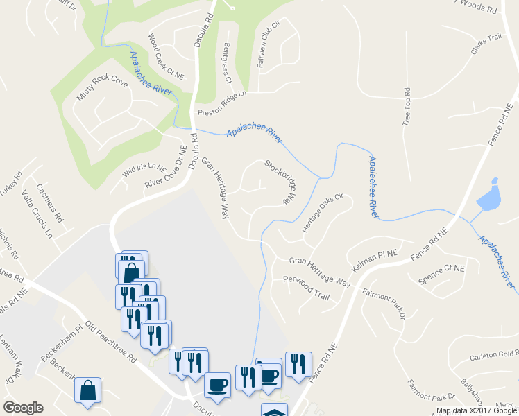 map of restaurants, bars, coffee shops, grocery stores, and more near 2688 Stockbridge Way in Dacula