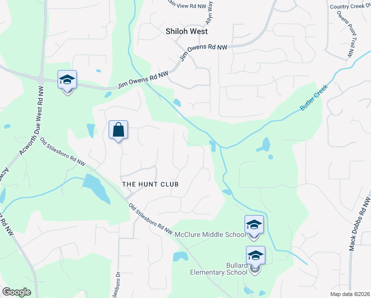 map of restaurants, bars, coffee shops, grocery stores, and more near 2215 9 Oaks Drive Northwest in Kennesaw