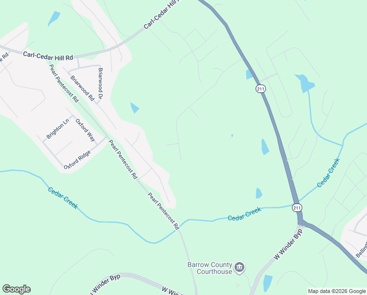 map of restaurants, bars, coffee shops, grocery stores, and more near 655 Huntington Trce in Winder